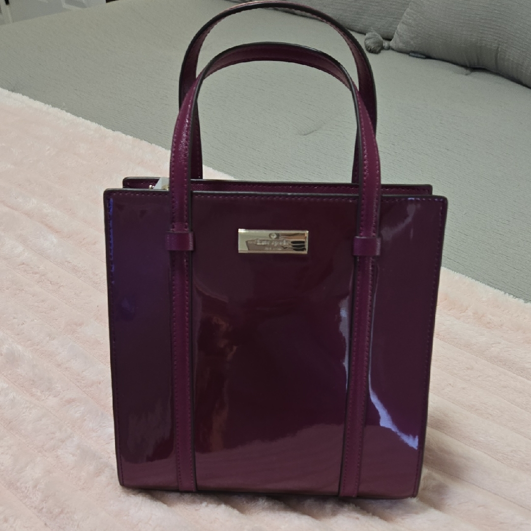 Kate Spade Patent Leather Tote In Deep Plum